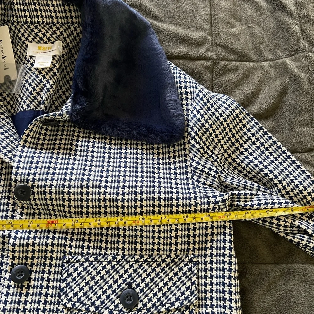 Anthropologie Maeve Tweed Faux Fur-Collar Jacket NWT - Picture 9 of 12